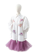 Butterfly Blouse & Tulle Skirt Set